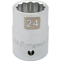 Dynamic Tools – Douille à fini chromé de longueur standard de 46 mm, métrique, 12 points avec prise de 3/4 po-Taille : 46 mm