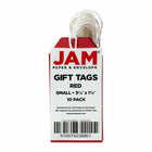 Jam Paper - Étiquettes Cadeaux avec Cordon - Petit - 3 1/4 po x 1 5/8 po - Rouge - 1000 Pack-Quantité : 1000 étiquettes par carton