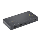 Commutateur KVM Startech à 2 ports hybrides USB Type-A et HDMI et USB Type-C-Noir, en plastique