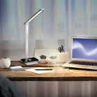 Lampe de bureau à DEL Entice à chargement sans fil OttLite - Blanc-Trois modes de température de couleur (lumière chaude, blanc brillant et lumière naturelle ClearSun)