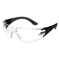 Lunettes de sécurité Endeavor de Pyramex avec verres clairs antibuée et branches noires et grises, Boîte de 12-Lunettes de protection incroyablement confortables