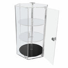 Eddie's - Vitrine rotative acrylique hexagonale verrouillable de 18 po - Transparent-Vitrine d'exposition