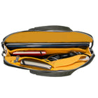 Estarer Sac Ordinateur Portable 15.6 po Homme Toile Vintage Sacoche pc Bureau Mallette Messenger Bandoulière Laptop, Forêt Verte-Deux poches sur le panneau avant
