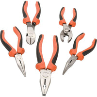 Dynamic Tools – Ensemble de pinces 5 pièces, poignées à prise confortable-Comprend : pince d'électricien de 8 po, pince à coupe oblique de 7 po, pince à long bec de 8 po, pince à bec courbé de 8 po, pince à joint coulissant de 8 po