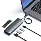 Satechi Adaptateur multiport hybride USB-C (avec boîtier SSD) - Gris sidéral-2 x USB-A 3.1 Gen 2 ports - up to 10 Gbps