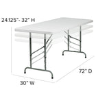 Flash Furniture – Table pliante à hauteur réglable de 72 po, blanc granit, blanc granit (RB3072ADJ)-Dessus imperméable, résistant aux impacts et aux taches