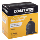 CoastWide Professional - Sacs poubelles super resistants pour entrepreneur, noir, 3 mil, paq./32-16 sacs par rouleau, 2 rouleaux à la boite.