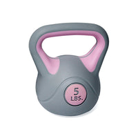 Cloches de bouilloire PurAthletics - 5 lbs.- Gris/Rose-Rempli de ciment