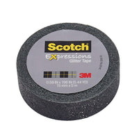 ScotchMD – Ruban à paillettes Expressions, 15 mm x 5 m, noir-Idéal pour les emballages cadeaux ou pour ajouter une touche de couleur à vos projets de bricolage