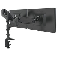 ShoppingAll Support de bureau à pince pour moniteur à double ressort à gaz entièrement réglable - Noir-Peut accueillir deux moniteurs 15"-32", chaque bras peut accueillir un moniteur de 17.6lb/8kg avec des trous de montage VESA de 75mm x75mm ou 100mm x 100mm