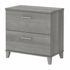 Bush Furniture - Classeur latéral à 2 tiroirs Somerset - Gris platine-Les tiroirs du classeur latéral 30" L x 17" P x 29" H logent des documents de format légal, lettre, et A4