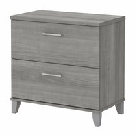 Bush Furniture - Classeur latéral à 2 tiroirs Somerset - Gris platine-Les tiroirs du classeur latéral 30" L x 17" P x 29" H logent des documents de format légal, lettre, et A4