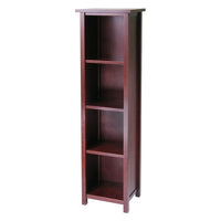 Winsome – Étagère de rangement Milan ou bibliothèque à 5 niveaux, haute, noyer antique-Cette étagère spacieuse est idéale pour y placer vos trésors ou vos livres