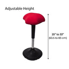AnthroDesk - Fauteuil Wobble réglable - Rouge-D'une simple pression sur un bouton, vous pouvez passer de la position assise à la position debout