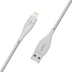Câble Lightning Duratek 120 cm avec sangle de fermeture Belkin - Blanc-Certifié MFi