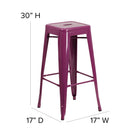 Tabouret de bar sans dossier de 30 po, intérieur/extérieur, violet (ET-BT3503-30-PUR-GG)-5
