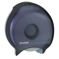 San Jamar - Distributrice pour papier hygiénique rouleau géant - Rouleau simple - Noir-Fenêtre transparente pour surveiller facilement les niveaux de papier et simplifier l’entretien.