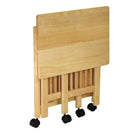 Winsome - Support multimédia/pour imprimante, pliable, naturel-Chariot pliable à trois tablettes, avec roulettes pour le transport facile; se range à plat