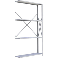 Metalware – Étagère sans boulons RK284, 4 tablettes, 48 x 12 x 88 po, gris pâle-Système de tablettes réglables offrant un espace de rangement solide, mais économique qui convient à vos besoins