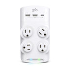 360 Electrical - Revolve45 Parasurtenseur rotatif 4 prises de 45 W - Blanc-4 prises brevetées rotatives à 360 degrés s'adaptent aux grandes fiches et organisent les cordons pour une configuration optimale