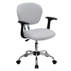 Flash Furniture - Fauteuil fonctionnel H2376FWHTARMS, dossier mi-dos, mailles, accoudoirs fixes, blanc-Rembourrage en maille blanche
