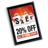 JJ – Porte-affiche OPTI Frame, 8,5 x 11 po, noir, 5/paquet (LOPT8511SB)-Porte-affiche en aluminium