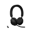 Casque supra-auriculaire stéréo sans fil Evolve2 65 de Jabra avec support - Noir-Conception : serre-tête supra-auriculaire