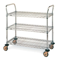 Chariot utilitaire à usage standard avec tablettes grillagées, 3 tablettes, 36 x 18 po (MW705)-Nombre de tablettes : 3