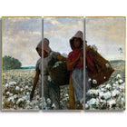 Designart – Toile imprimée, Les cueilleuses de coton, Winslow Homer, 3 panneaux (PT5020-3P)-Impression