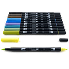 Tombow - Stylos à double pointe, couleurs échelle de gris, paq./10-Encre à base d'eau sans odeur, sans maculage