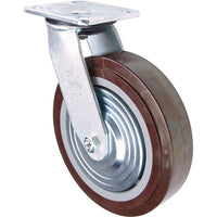 Kleton - Roulette, Pivotant, 8po (203,2 Mm), Polyuréthane, 1000 Lb (453,6 Kg), paquet de 3-Dia. des trous de boulon 3/8po (9,52 mm)