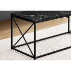 Monarch Specialties - 3783 Table De Salon - 40 po L/Marbre Noir/Metal Noir-Assemblage requis: des instructions illustrees et tout le materiel sont fournis pour plus de commodite (des outils supplementaires peuvent être necessaires)