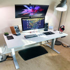 AnthroDesk - Bureau assis/debout electrique aux deux moteurs - Base Gris-Dimensions de la base: Longueur: 46 "-63" Largeur: 23.6 ", Hauteur: 24.5" -50 "(sans la surface de travail)