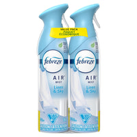 Febreze - Assainisseurs d’air éliminateur d’odeurs - Parfum Linen & Sky - Paquet de 2-Ne fait pas que masquer, élimine les odeurs grâce à la technologie OdourClear