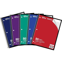 Hilroy – Cahier de notes à 1 sujet, 10 1/2 po x 8 po, 80 pages - couleurs variées-Bon rapport qualité-prix pour le bureau ou la salle de classe