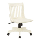 OSPHF Chaise de banquier de luxe sans accoudoirs, blanc antique-Fini blanc antique