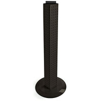 Azar Displays – Présentoir rotatif pour comptoir à quatre côtés à panneaux perforés de 36 x 4 x 4 po, noir uni (700223-BLK)-Quatre panneaux perforés s’emboîtent et base rotative en plastique transparent de 14 1/2 pouces de diamètre