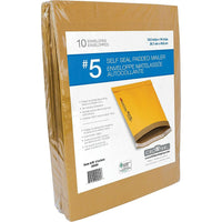 Enveloppes rembourrées Kraft autocollantes, n° 5, 10,5 po x 16 po, paq./10-Dimensions intérieures : 10 3/8 po x 14 3/4 po
