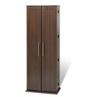 PrepacMC – Très grande armoire de rangement multimédia verrouillable avec portes de style Shaker, espresso-Armoire de rangement
