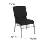 Flash Furniture – Chaise d’église Hercules 18,5 po larg, siège 4,25 po épais, compartiment pour livre, noir, structure argentée-Cadre en acier de calibre 16