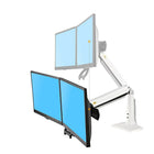 Double moniteur support de bureau Heavy Duty pour les écrans et moniteurs 22 à 27 po avec port USB de North Bayou - F27, Blanc-Poids supporté: 13,2 à 26,4 lbs
