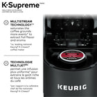 Keurig K-Supreme - Cafetière une tasse à la fois pour capsule K-Cup avec technologie MultiJet - Noir-Personnalisez votre tasseE : Infusez un café plus corsé, ou effectuez une infusion sur glaçons pour préparer un café glacé rafraîchissant