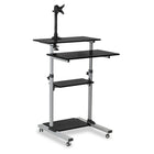 Mount-It! - Bureau d’ordinateur debout mobile/poste de travail à hauteur réglable (Bureau debout + support pour écran)-Excellente maniabilité avec une largeur totale de 28 po et une profondeur de 27,5 po