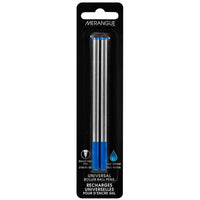 Merangue − Recharges pour stylo roller compatibles Cross − pointe moyenne − bleu − paquet de 2-Recharge de type croix ; encre bleue