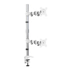 ShoppingAll - Support sur pied entièrement réglable pour deux écrans - Blanc-Peut accueillir un moniteur de 13 à 32 pouces et pesant jusqu'à 17,6 livres/8 kg, avec des trous de montage VESA de 75 mm x 75 mm ou 100 mm x 100 mm.