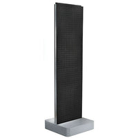 Azar Displays – Présentoir à 4 panneaux perforés, base piédestal, noir (700770-BLK)-Montage de présentoir à panneaux perforés