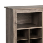 Prepac - Meuble à compartiments pour chaussures de 60 po - gris vieilli-4 grands compartiments supérieurs pour des paniers, des jeux, des livres, etc. (13,25 po L. x 7,25 po H. x 14 po P.)