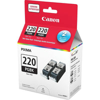 Canon Réservoirs d'encre noire PGI-220, paquet double (2945B006)-Noire  