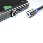 CJ Tech - Câble de charge universel magnétique de Micro USB, Type C et Lightning Non MFI 6 pi - Noir-Têtes en aluminium