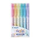 Pilot - Surligneur Frixion à encre effaçable - couleurs pastels assorties - paquet de 6-Rose, orange, jaune, vert, bleu, violet pastel